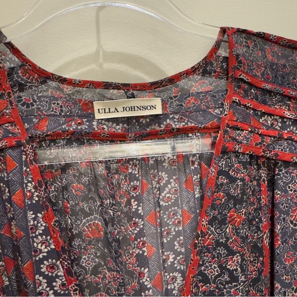 Ulla Johnson Eleni Floral Long Sleeve Dress with Belt Womens Size 6 - Picture 5 of 15